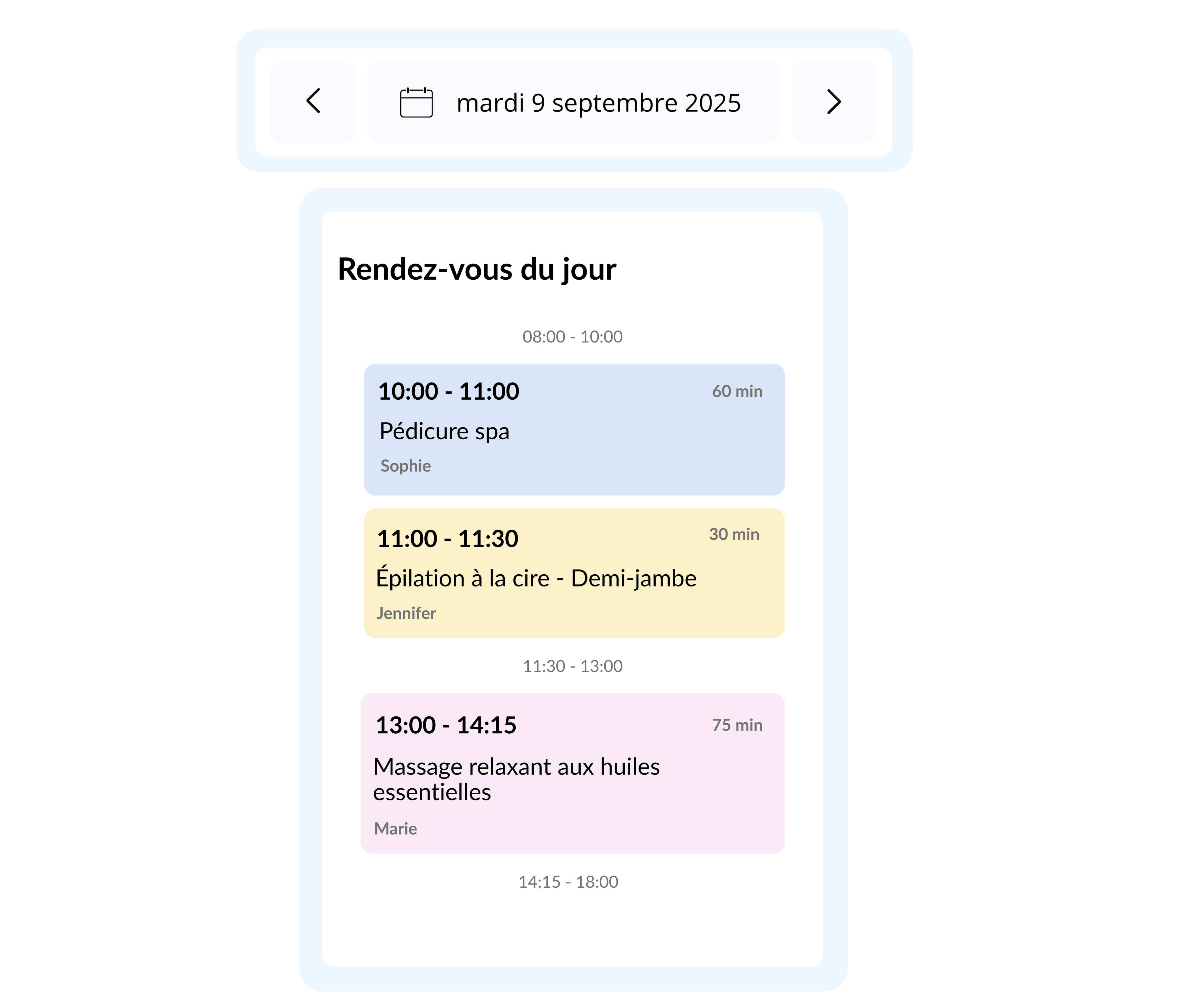 Interface de gestion des clients